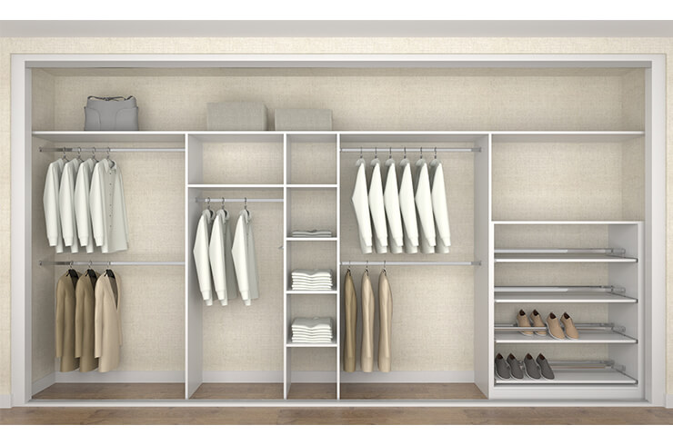 Interior Design in White Finish with Pull Out Shoe Rack